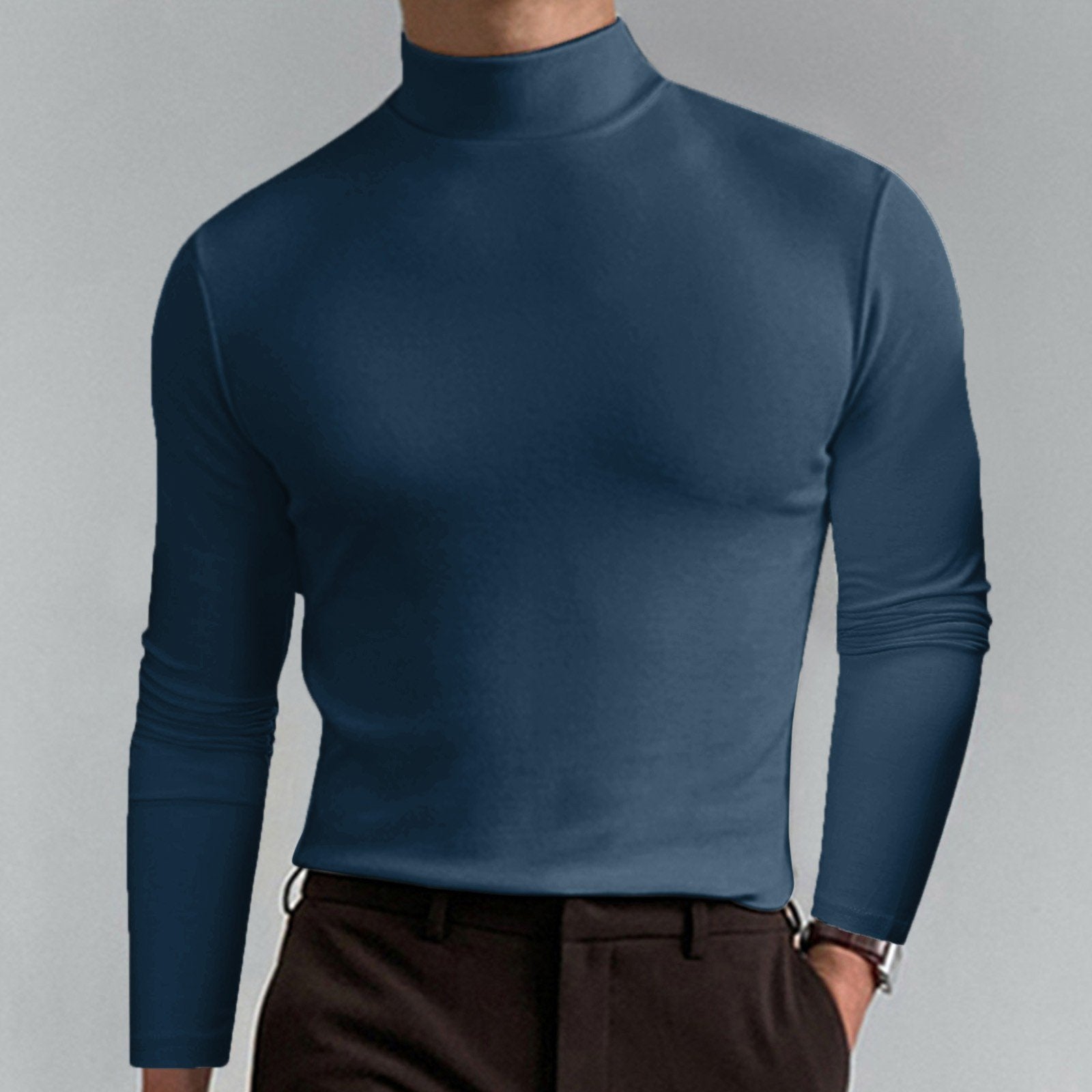 ⏳Begrenzte Zeit 50% Rabatt💥🎁【Geschenk-Empfehlung】Hochgeschlossenes Herren-T-Shirt mit langen Ärmeln und schmaler Passform