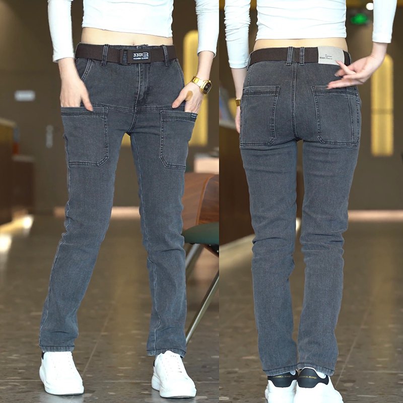 Dehnbare Herrenjeans mit geradem Bein
