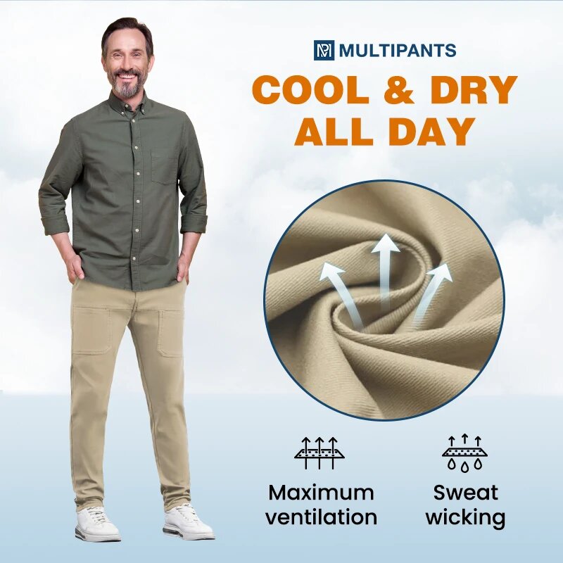 🔥Herren High Stretch Multi-Pocket Skinny Cargo-Hose👖so cool💥