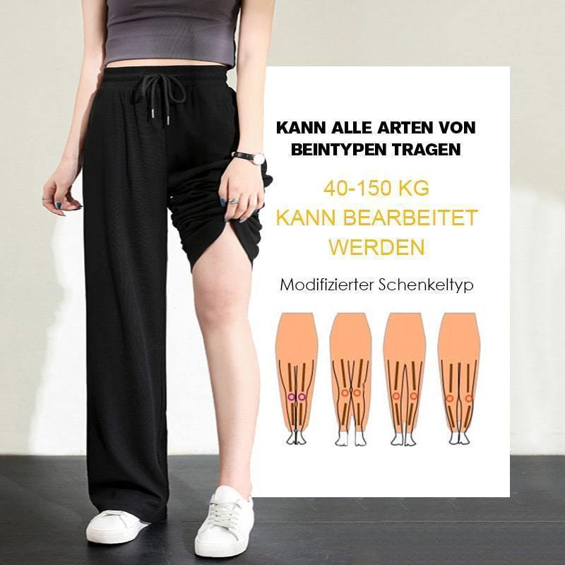 Damen Eis Seide Weites Bein Hose