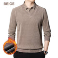 [Männergeschenk] Männer plüsch warm warmes, gefälschtes 2-teiliges Strickhemd