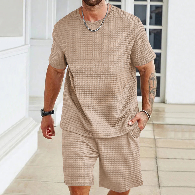 🎁Herren zweiteiliges Sport- und Freizeit-Set in einfarbigem Design🎁