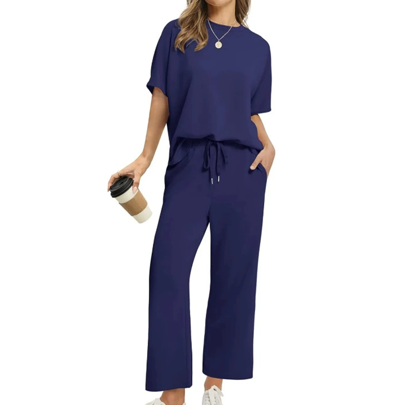 ✨Neuankömmling ✨Weiches, lässiges Set aus Oberteil und Hose für Damen