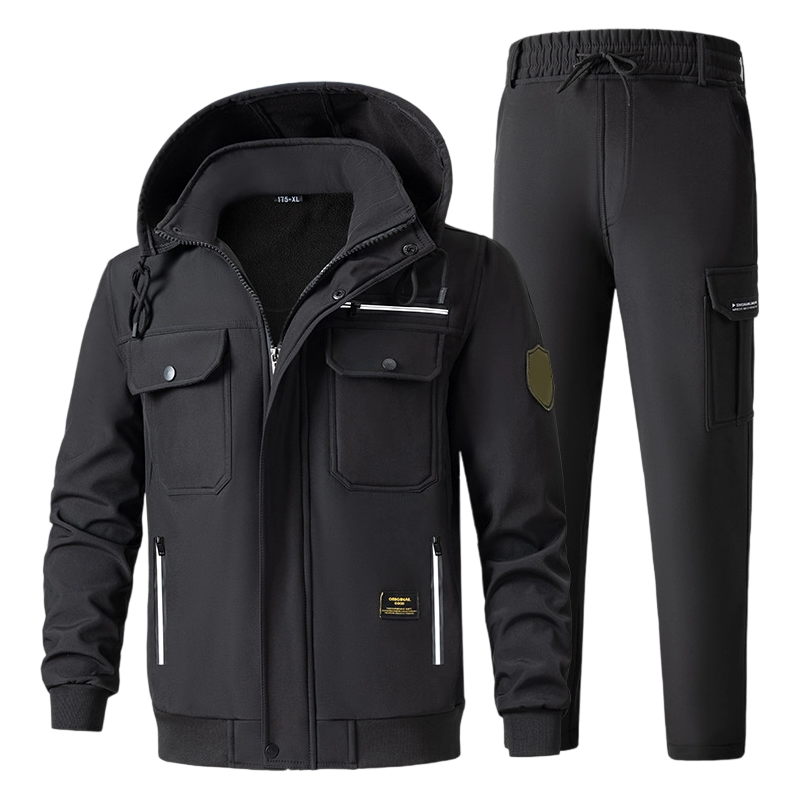 Gefüttertes winddichtes Herren-Set: Jacke und Hose