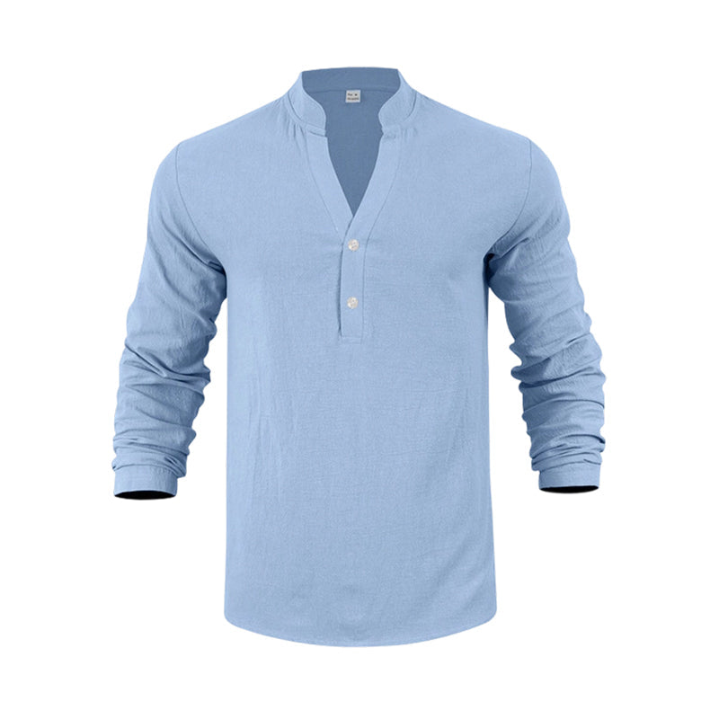 🌞Frühlingserwachen: 50% Rabatt!🔥Herren Henley aus Leinen-Mix – Atmungsaktiv, Bügelfrei & Zeitlos Elegant