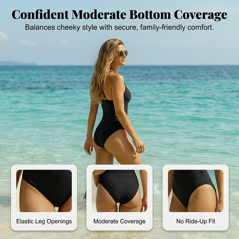 🌞Frühlingserwachen: 50% Rabatt!🔥Eleganter Shaping Badeanzug: Figurschmeichelnder Einteiler mit Cut-Out & Raffung